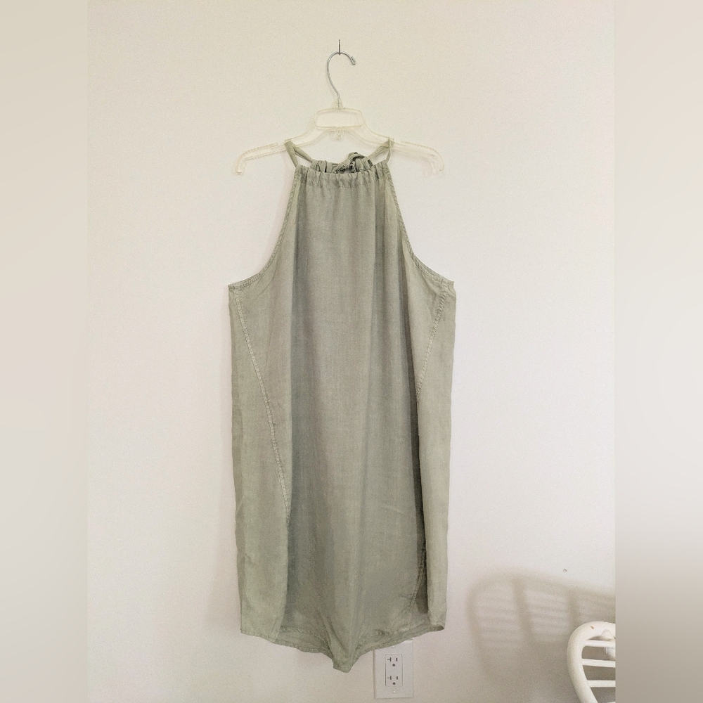 NWT Large Cloth & Stone  Anthro High Tides Halter Dress in Light Sage